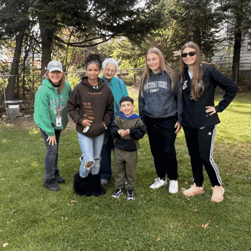 Safe Schools Mohawk Valley staff and Urban Leadership Institute alumni volunteering at the 15th Annual Oneida County Intergenerational Fall Clean-Up, serving local seniors.